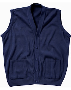Cotton Valley Knitted Sleeveless Cardigan Navy